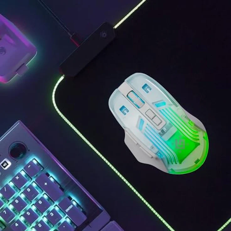Defender Astro Elite Kabellose Gaming Maus – 2.4 GHz Wireless, 3200 DPI, RGB, 5 programmierbare Tasten, FIRE-Taste, 120 Std. Akku, USB-C, ergonomisch für PC und Laptop – Bild 5