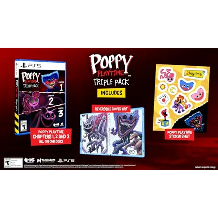 Maximum Entertainment Poppy Playtime Dreierpack PS5, Spielebundle mit 3 Kapiteln und Wendbarem Deckblatt – Bild 2