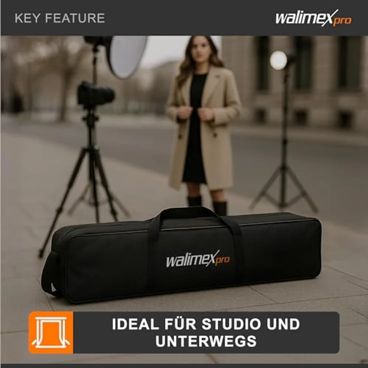 Walimex pro Stativtasche 98 cm für Max. 4 Studiostative bis 96 cm - Tragetasche mit Schultergurt, Praktisch und komfortabel, Dicker Polsterung, Aussen: 98x18x16 cm, Innen 96 x 17 x 14 cm – Bild 3