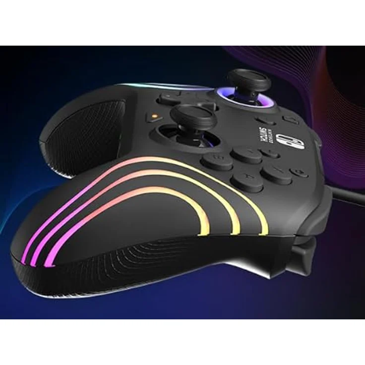 PDP Nintendo Switch Afterglow Wave- Wired- Black, Gaming Controller mit RGB-Beleuchtung und programmierbaren Rücktasten – Bild 4