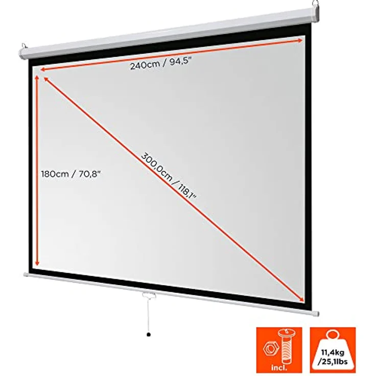 Celexon ivolum Rolloleinwand 240 x 180cm,Leinwand Format 4:3, Heimkino Leinwand, Beamerleinwand,3D L – Bild 2