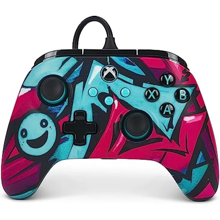 Esselte PowerA Advantage Gaming Controller, kabelgebunden für Xbox Series X S, mit 2 belegbaren Tasten, 3-Wege-Trigger-Locks, Blau und Violett, 3 Meter USB-C-Kabel