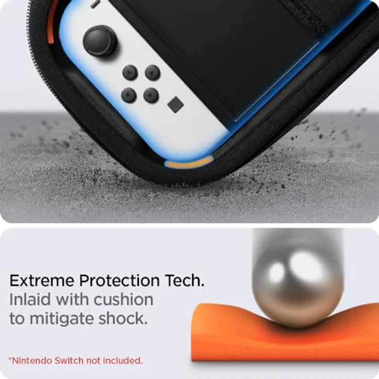 Spigen Rugged Armor Pro Kompatibel mit Nintendo Switch OLED 2021 und Nintendo Switch 2017 - Schwarz – Bild 4