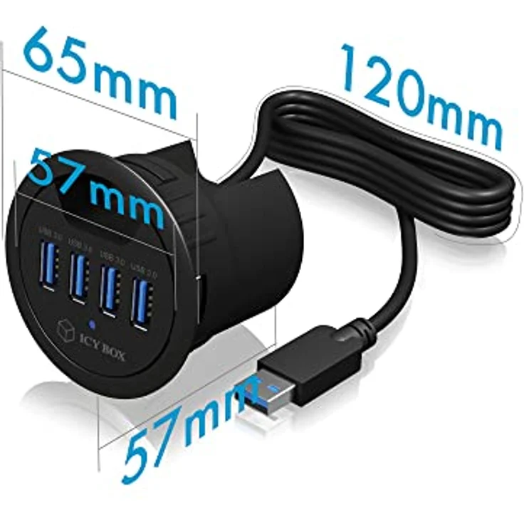 RaidSonic ICY BOX USB-Hub IB-HUB1403, Tisch-Hub, 4x USB 3.0 (IB-HUB1403) – Bild 3