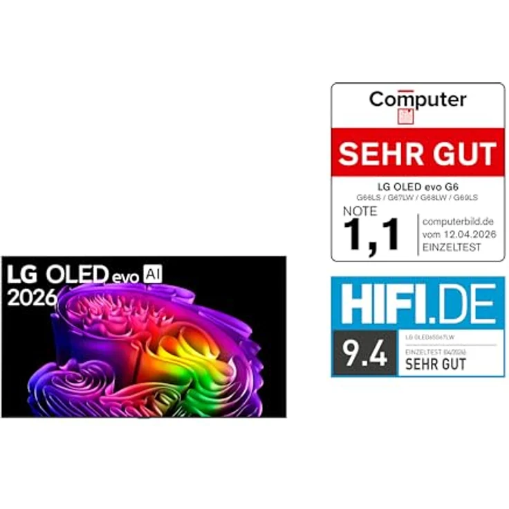 LG OLED65G67LW, 65 Zoll 4K OLED evo AI TV mit α11 Gen3 4K AI Prozessor, webOS 26, 120Hz (VRR bis zu 165Hz), Gallery Design und Dolby Vision – Bild 2