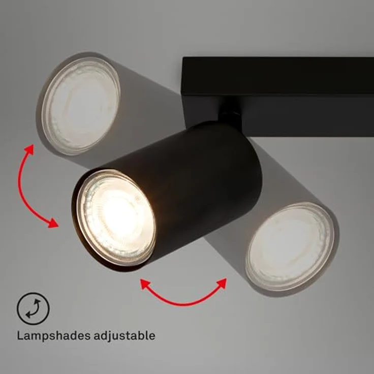 BRILONER Deckenlampe schwenkbar, GU10 Fassung, max. 9 W, 25,5 cm, Schwarz – Bild 5