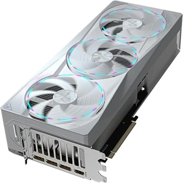Gigabyte AORUS GeForce RTX 5080 Master Ice 16G Grafikkarte - 16GB GDDR7, 256 Bit, PCI-E 5.0, 2805MHz Core Clock, 3 x DP 2.1a, 1 x HDMI 2.1b, NVIDIA DLSS 4, GV-N5080AORUSM ICE-16GD - WINDFORCE Kühlsystem, RGB Halo, Dual BIOS, 4 Jahre Garantie – Bild 4