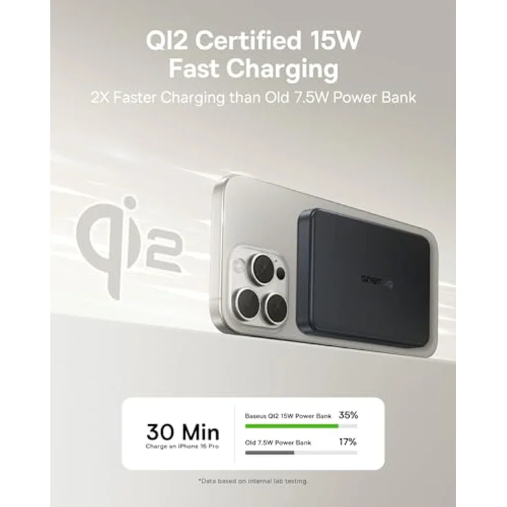 Baseus Airpow II 10000 mAh Qi2 Powerbank mit MagSafe 22,5 W, mit USB-C-Kabel (20 V/3 A, 30 cm), schwarz – Bild 3