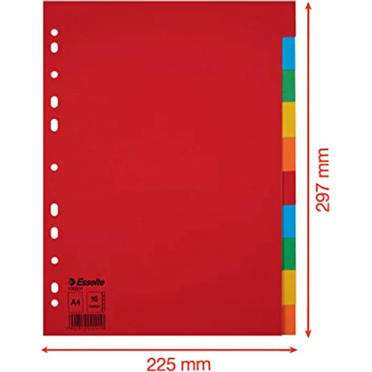 ESSELTE Aktenordner für A4, 10 Blatt, Karton, ohne Deckblatt, kräftige Farben (225x297 mm) – Bild 6