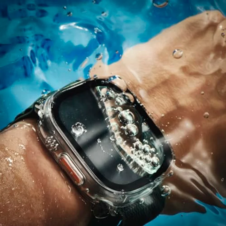 Hama Schutzhülle für Apple Watch Ultra/Watch Ultra 2., 49mm (Rundum Displayschutz, Transparent) – Bild 5