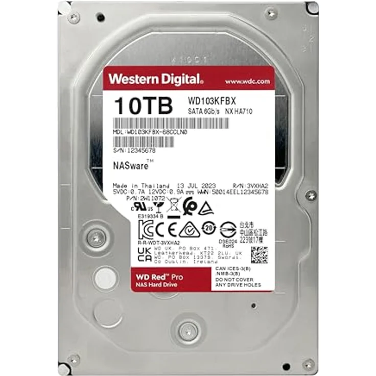 Western Digital WD HD3.5" SATA3 10TB WD103KFBX NAS Festplatte für RAID-optimierte 24/7 Multi-User-Umgebungen, 256MB Cache, 7200rpm, CMR – Bild 2
