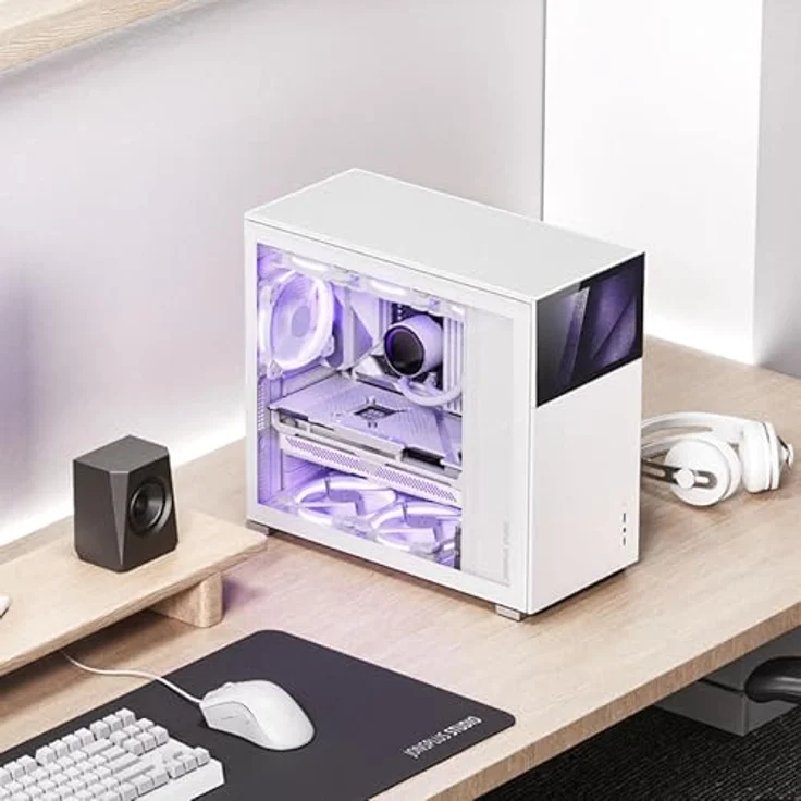 Jonsbo D41 ATX Gehäuse, gehärtetes Glas - weiß – Bild 3