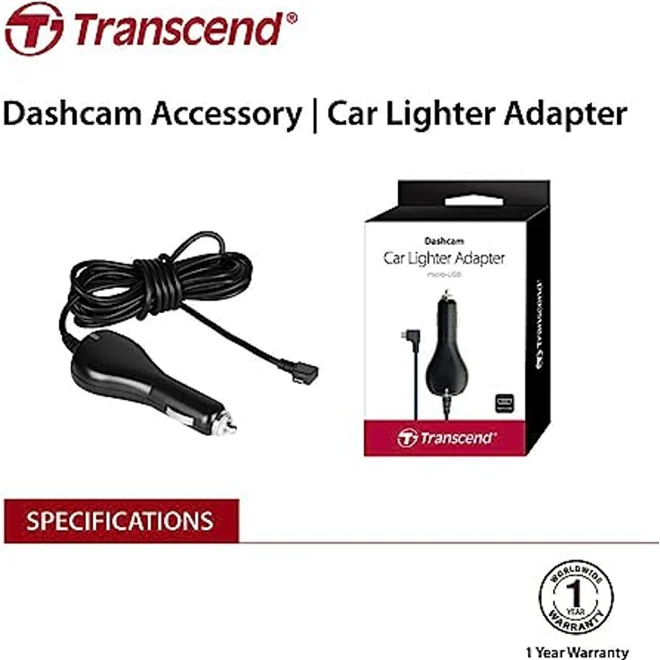 Transcend TS-DPL2 Kfz Handy Ladegerät schwarz (Micro-USB, 5V, 1A, 4m) – Bild 2