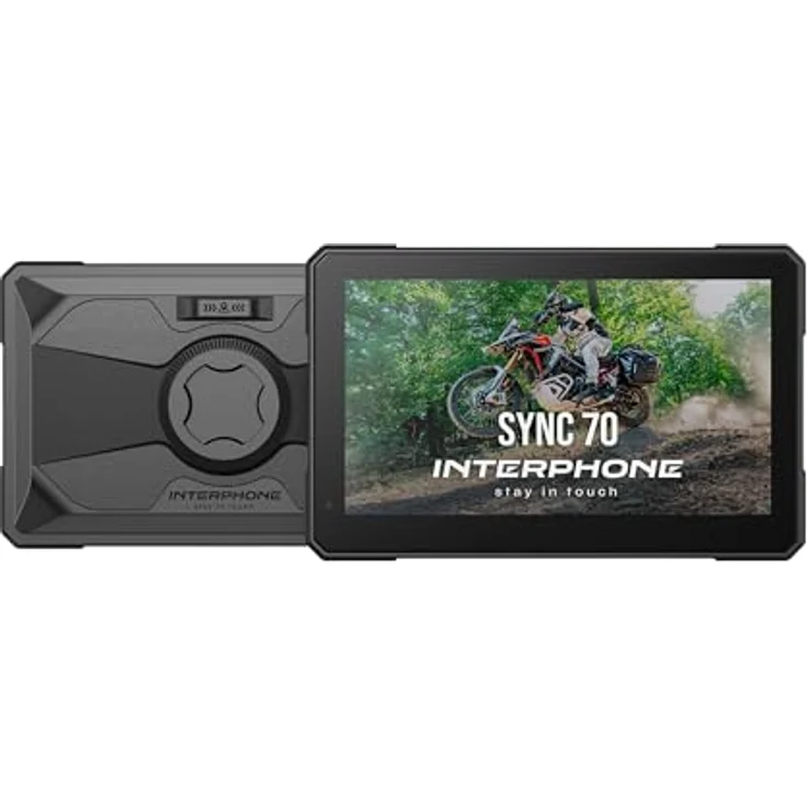 Interphone SYNC70 ESSENTIAL SMART DISPLAY, 7" Fahrzeugnavigation mit CarPlay/Android Auto, IP66-wasserdicht, 256 GB Speicher – Bild 2