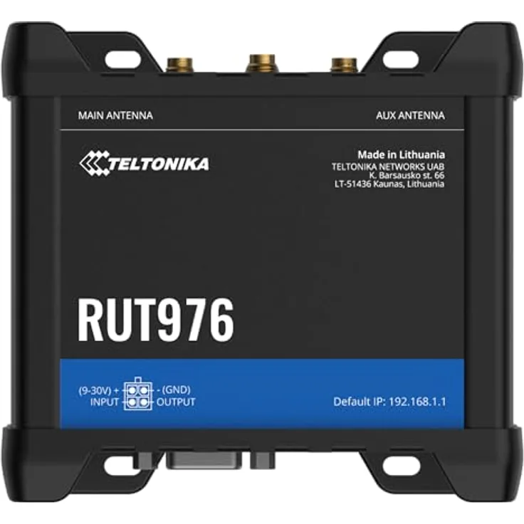 Teltonika RUT976 RedCap 5G, Industriewifi Router mit geringer Latenz, hoher Kapazität, Dual SIM, 4G LTE CAT 4, RS232, RS485
