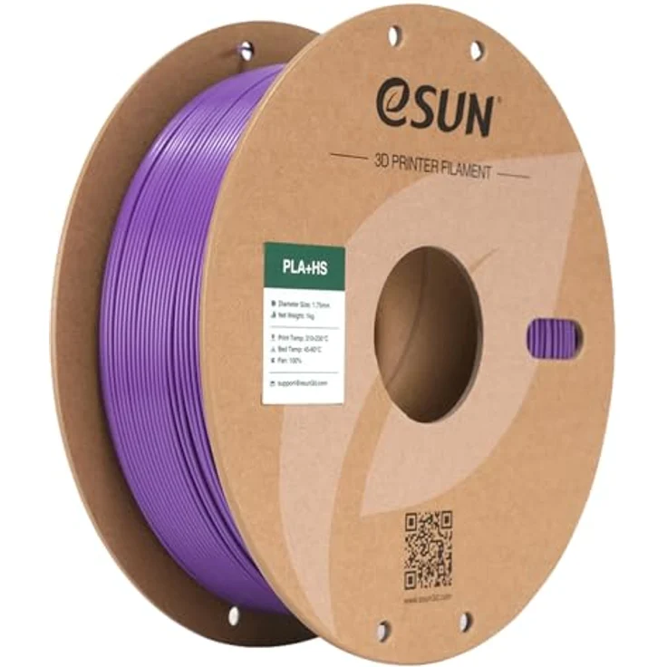 eSUN PLA+HS Filament 1.75mm, Hochgeschwindigkeitsdruck 3D Drucker Filament mit Maßgenauigkeit +/- 0.03mm, 1KG Spule (2.2 LBS), Lila – Bild 1