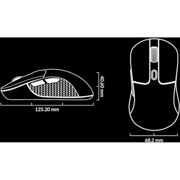 Keychron M3-A71 Kabellose Maus mit PixArt 3311 Sensor, 12.000 DPI, 95h Akku, Verbindung 2,4 GHz/Bluetooth/USB, ergonomisch, Schwarz – Bild 3