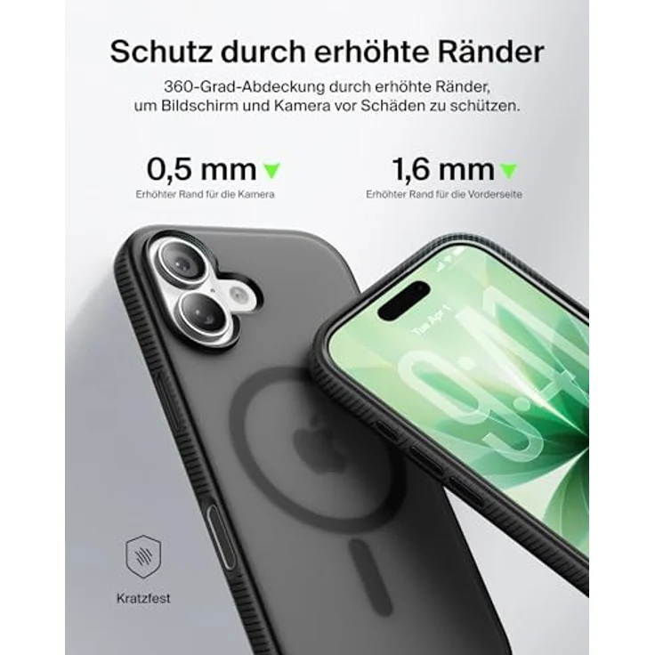 Belkin Grip Magn. Schutzhülle MSA034hqBK für iPhone 17, stoßfest, schwarz mit Kamerasteuerung und kabellosem Laden – Bild 6