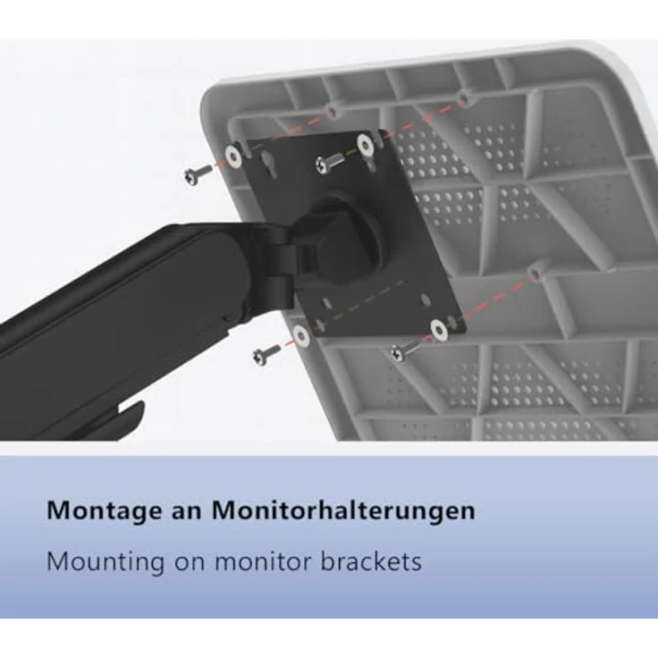 my wall HLA5L Laptop Halterung für Monitorarm, universelle Ablage für 12"-18" Laptops, bis 5 kg, ergonomische Arbeitshöhe, einfache Montage – Bild 4