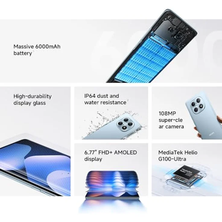 Xiaomi Redmi Note 15 NFC 4G DS 8/256GB Gletscherblau MZB0MOIEU (256 GB, Glacier Blue, Gletscherblau, 6.77", 4G), Smartphone, Blau – Bild 2