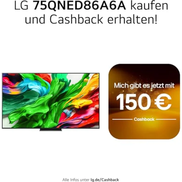 LG 75QNED86A6A, 75 Zoll 4K QNED evo AI TV mit α8 Gen2 Prozessor, webOS 25, 120Hz (VRR bis zu 144Hz) – Bild 2