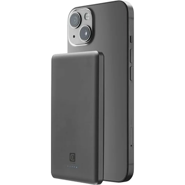 Cellularline - Power Bank MAG LITE 5000-5000mAh drahtloses tragbares Ladegerät - Mag Safe Technologie - drahtlose Aufladung 7.5W - Grau – Bild 1