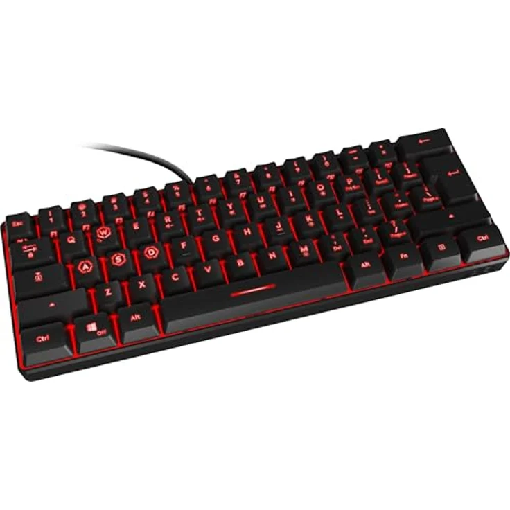 Speedlink Letos RGB Gaming Tastatur 60%, kabelgebunden mit abnehmbaren USB-C Kabel, Anti-Ghosting, verschiedene Beleuchtungsmodi, US Layout QWERTY, schwarz – Bild 5