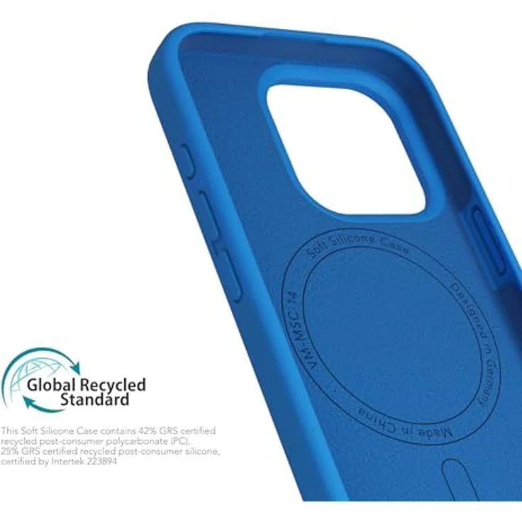 VONMÄHLEN Weiche Silikonhülle für iPhone – kompatibel mit Mag-Safe, aus 69% recycelten Materialien, mit Mikrofaserfutter und Kamera-Displayschutz – Bild 4