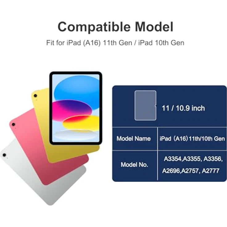 SPARIN Schutzfolie 2 Stück für iPad 11/10. Generation, 11 Zoll (A16) 2025 / 10,9 Zoll 2022, 9H Härte, kratzfestes, gehärtetes Glas, HD-Klarheit – Bild 2