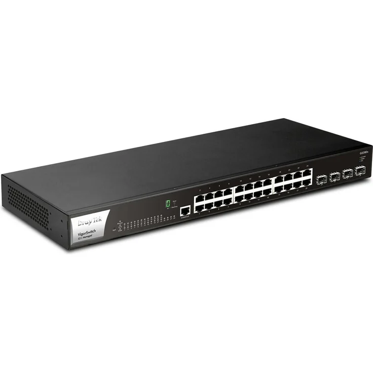 Draytek VigorSwitch G-2282X, Fully-Managed 28-Port Netzwerk Switch mit 4 SFP+ Anschlüssen, 128 Gbit/s Switching-Kapazität