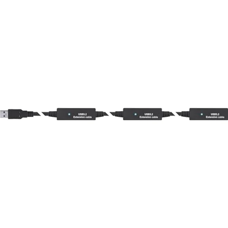InLine® USB 3.2 Gen.1 Aktiv-Verlängerungskabel, USB-A Stecker auf USB-C Buchse, 15m, schwarz, 5 Gbit/s Datenübertragungsrate, Plug & Play – Bild 2