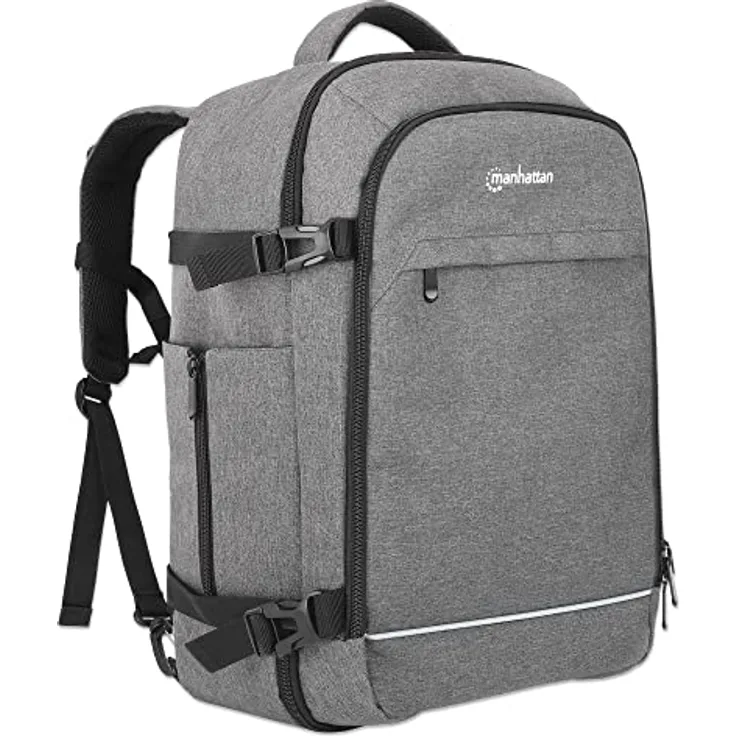 Manhattan 440370 Rucksack für Notebook, 17,3 Zoll, Handgepäck, Rom, Grau