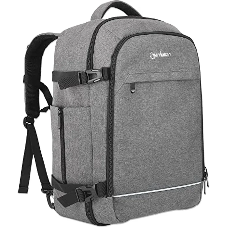 Manhattan 440370 Rucksack für Notebook, 17,3 Zoll, Handgepäck, Rom, Grau – Bild 1