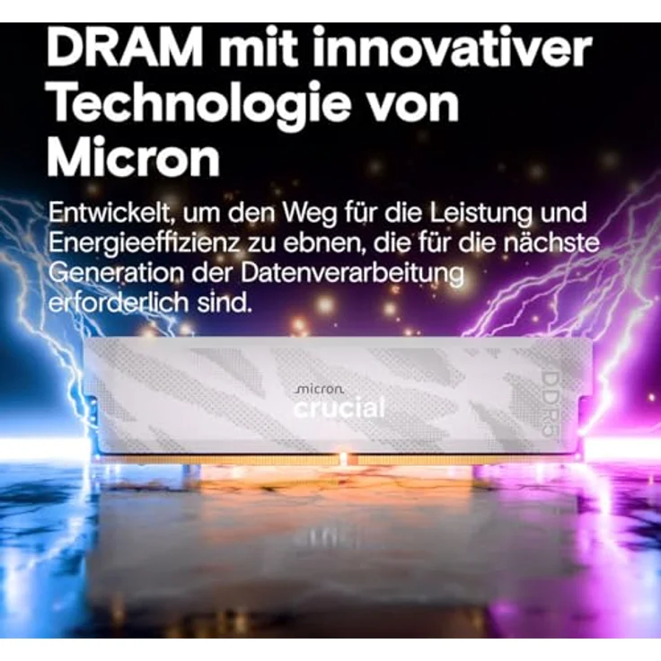 Crucial Pro DDR5-6400 Kit, 32GB (2x16GB), UDIMM CL32 W Overclocking, Weiss – Bild 6