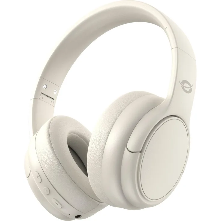 Conceptronic Wireless Bluetooth 5.4 Headset, Dual-Device mit 30 Stunden Akkulaufzeit, Kabelgebunden und Kabellos, Weiss