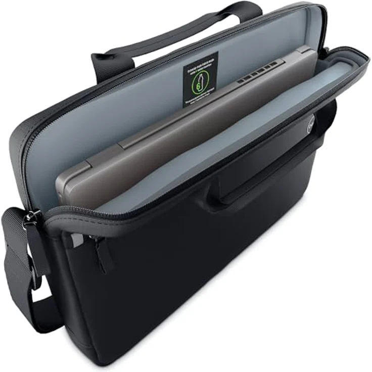 Dell CC3624, Notebooktasche für 16" Laptops, wasserfest, schwarz, mit verstellbarem Schultergurt und zusätzlichen Fronttaschen – Bild 4