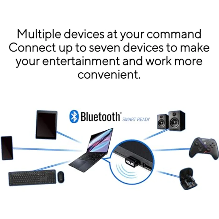 ASUS USB-BT540, Bluetooth 5.4 Dongle Adapter mit Plug & Play, für bis zu 7 Geräte, kompatibel mit Windows 11/10/8.1 & Linux, ultra-portabel – Bild 4