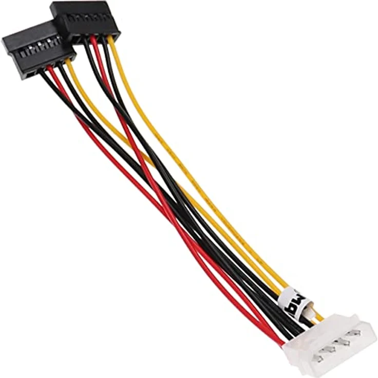 vhbw Y-Stromkabel auf 2X SATA Buchse für Festplatte, 12 cm Y-Strom-Stecker für bis zu 2 Geräte, robust und langlebig – Bild 3