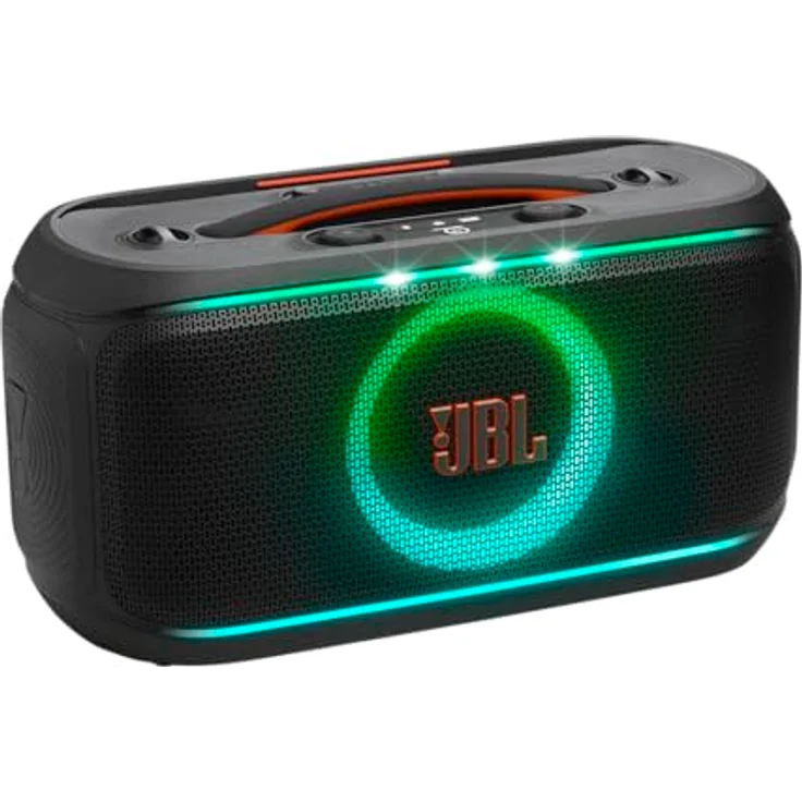 JBL PartyBox On The Go 2, Bluetooth Party Lautsprecher mit 15 Stunden Akkulaufzeit, kabellosem Mikrofon und IPX4 Spritzwasserschutz, Schwarz – Bild 2