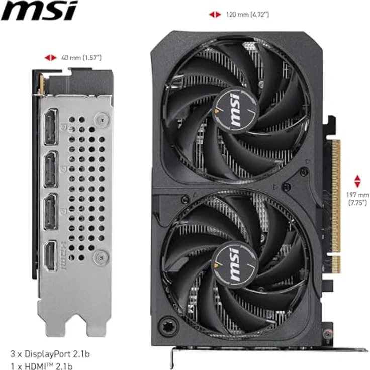 MSI RTX 5050 8GB SHADOW 2X OC, Grafikkarte mit 8 GB GDDR6-Speicher, NVIDIA G-SYNC, Hybrid-Kühlungstechnologie, 7680 x 4320 Pixel Maximalauflösung – Bild 7