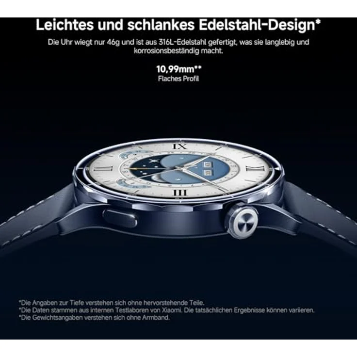 XIAOMI Watch S5 46 Smartwatch, Fluorkautschuk, 140-210 mm, Schwarz – Bild 3