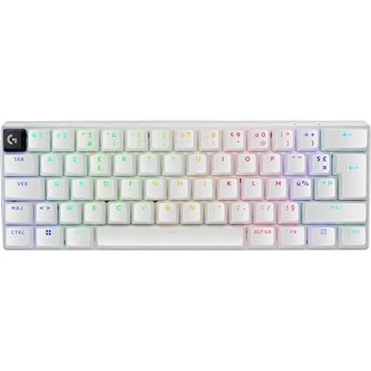 Logitech G PRO X 60 Lightspeed kabellose Gaming-Tastatur, Clavier Français AZERTY, Weiß - Mechanische 60%-Tastatur, Hochwertige Material, Langlebig