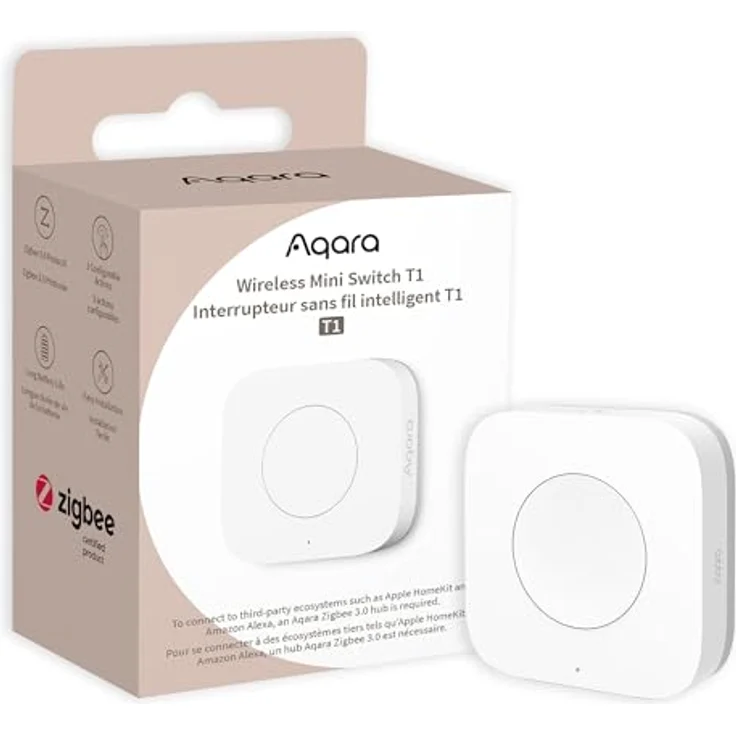 Aqara Wireless Mini Switch T1, Fernbedienungsschalter mit Multi-Ecosystem-Unterstützung, Weiß – Bild 1