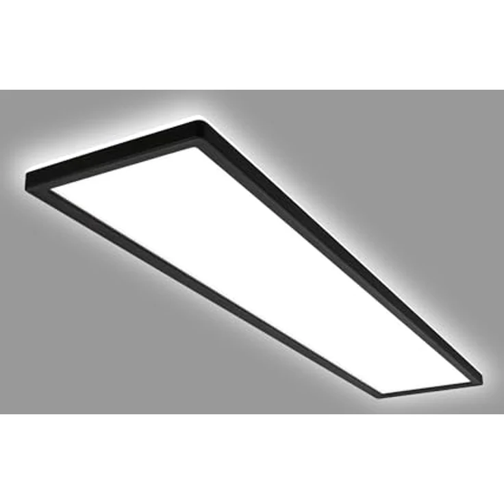 BRILONER LED Deckenlampe 98cm Schwarz, flach, neutralweißes Licht, 4800 Lumen, 4000K, Wohnzimmerlampe, extra groß 98x20x3 cm – Bild 1