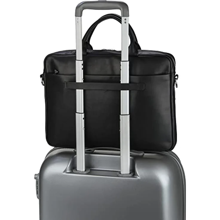 JOOP! Loreto Pandion BriefBag SHZ, edle Aktentasche aus hochwertigem Fettleder für Herren, schwarz, 39 x 8 x 29 cm – Bild 6