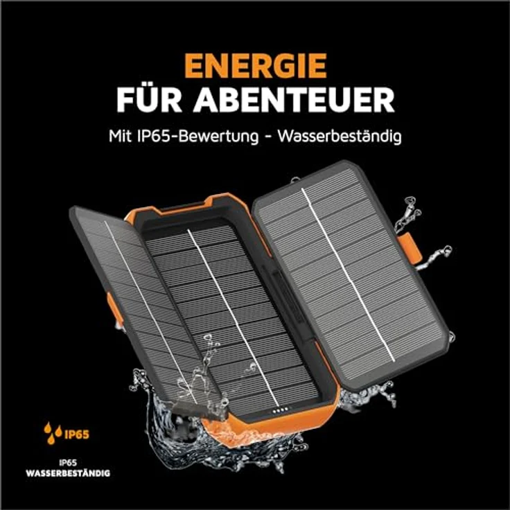 Xtorm Rugged Solar Powerbank 10.000 mAh - 20W - USB-C PD - USB-A Quick Charge - Outdoor Powerbank - IP65 - Orange – Bild 2