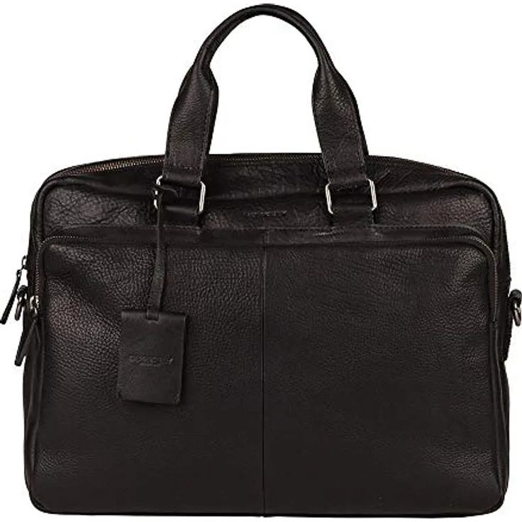 Burkely Antique Avery (15.60"), Notebooktasche, Schwarz - Luxuriöse Laptop-Tasche aus Pull-Up-Leder mit gepolstertem Laptopfach