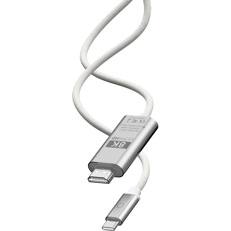 Linq Connects 8K/60Hz USB-C auf HDMI Pro Kabel, 2m, grau, mit HDR und 4K/120Hz Gaming-Unterstützung