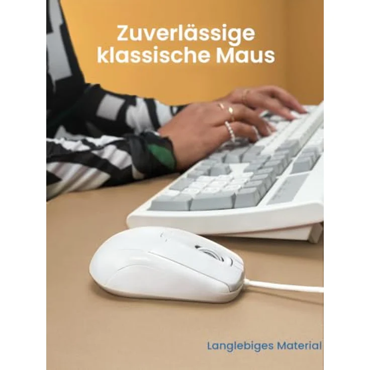 Perixx PERIMICE-209 C, kabelgebundene USB-C Maus mit Scrollrad, weiß – Bild 7