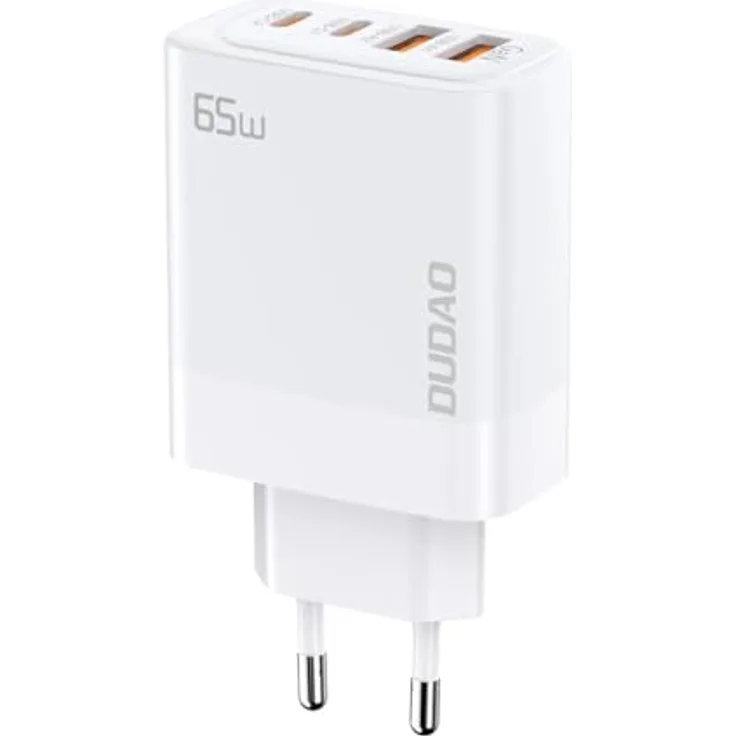 COFI 1453 Schnellladegerät Dudao A65EU GaN-Netzwerkladegerät 2xUSB-A / 2xUSB-C PD 65W - Weiß - 65W